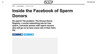 Inside the Facebook of Sperm Donors - VICE