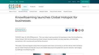 KnowRoaming launches Global Hotspot for businesses