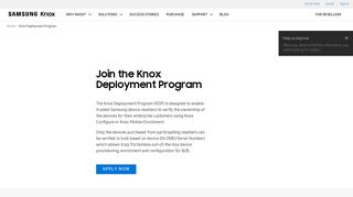 Knox Deployment Program | Samsung Knox