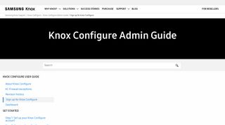 Sign up for Knox Configure - Samsung Knox