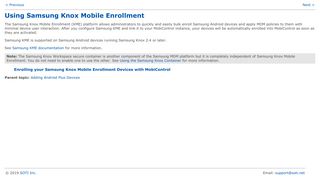 Using Samsung Knox Mobile Enrollment - Soti