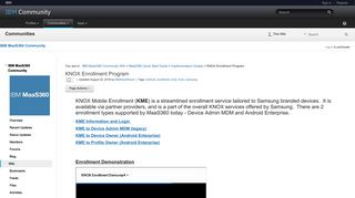 IBM MaaS360 Community : KNOX Enrollment Program