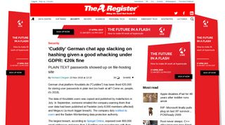 'Cuddly' German chat app slacking on hashing given a good whacking ...