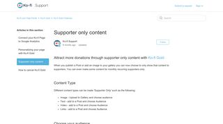 Supporter only content – Ko-fi.com Help Portal