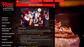 Birthday Reward - Kobe Japanese Steakhouse