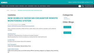 New Kobelco Geoscan Excavator Remote Monitoring System ...