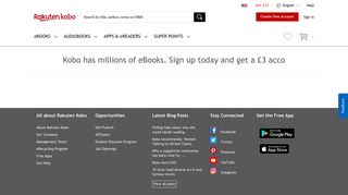 Kobo has millions of eBooks. Sign up today and get a £3 acco ...