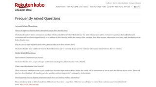 Frequently Asked Questions - Rakuten Kobo eReader Store