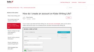 How do I create an account on Kobo Writing Life? – Kobo Writing Life ...