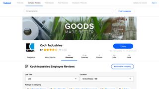 Working at Koch Industries: 406 Reviews | Indeed.com
