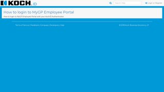 How to login to MyGP Employee Portal - Koch ID
