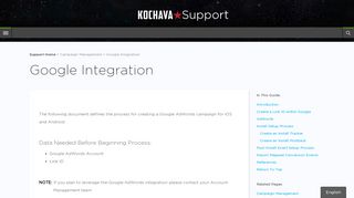 Kochava Google Integration | Kochava Support