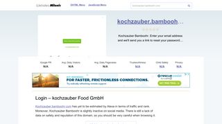 Kochzauber.bamboohr.com website. Login – kochzauber Food GmbH.