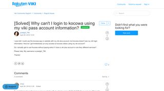 [Solved] Why can't I login to kocowa using my viki pass account ...