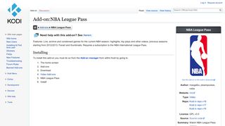 Add-on:NBA League Pass - Official Kodi Wiki