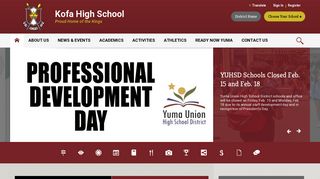 Kofa High School / Homepage - Yuma Union High School District