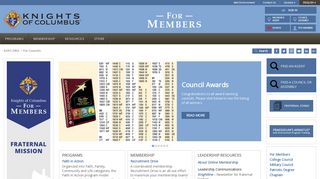 Knights of Columbus - For Members homepage