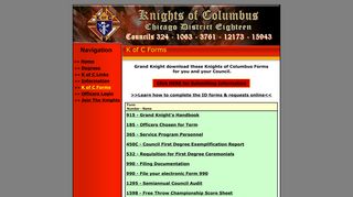 Knights of Columbus Forms for Grand Knight's to download.