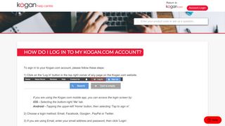 How do I log in to my Kogan.com account? – Kogan.com Help Centre