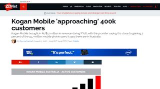 Kogan Mobile 'approaching' 400k customers | ZDNet