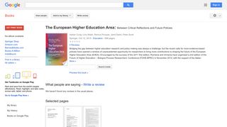 The European Higher Education Area: Between Critical Reflections and ...