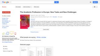 The Academic Profession in Europe: New Tasks and New Challenges