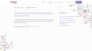 I've forgotten my Kogan Mobile Account PIN - Kogan Mobile Help Centre