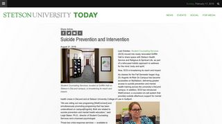 Suicide Prevention and Intervention – Stetson Today