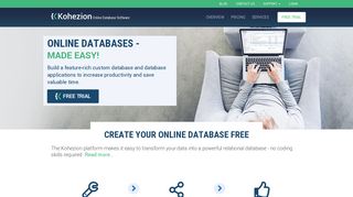 Online Database Software | Kohezion Online Database application ...