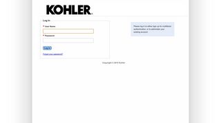 Kohler Self-Service :: Log In