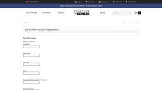 My Kohler Account Registration | KOHLER