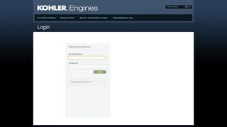 Kohler Engines Parts - Login