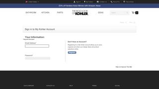 Sign in to My Kohler Account