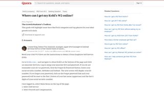 Where can I get my Kohl's W2 online? - Quora