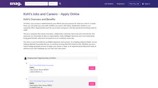 Kohl's Job Applications | Apply Online at Kohl's | Snagajob