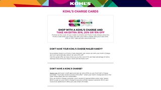 Kohl's | Kohl's Charge Credit Cards