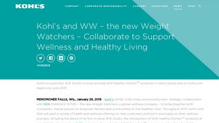 Kohl's and WW – the new Weight Watchers – Collaborate to Support ...