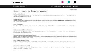 Search results for Desktop version - Kohl's