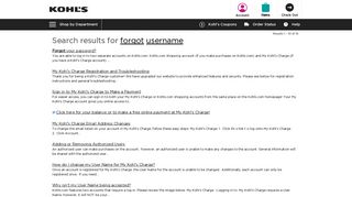 Search results for forgot username - Kohl's