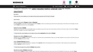 Search results for can't access kohl's charge site to ... - Find Answers