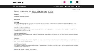 Search results for Associates pay stubs - Kohl's