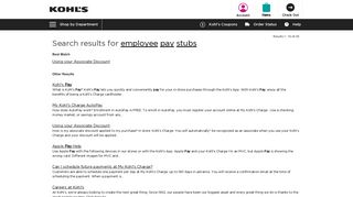 employee pay stubs - Kohl's