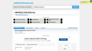 moodle.koi.edu.au at WI. KOI E-Learning Portal: Log in to the site