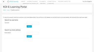 Forgotten password - KOI E-Learning Portal