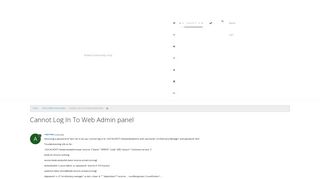 Cannot Log In To Web Admin panel | Kolab Community Hub