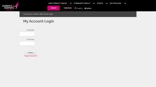 My Account Login | Susan G Komen® Central and South Jersey