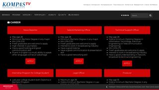 Career - Berita Video Terkini Independen Terpercaya - Kompas TV