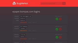 epaper.kompas.com passwords - BugMeNot