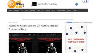 Register for Konami Core and Get the MGS 4 Raiden Costume for ...