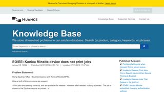 EO/EE: Konica Minolta device does not print jobs - Knowledge Base